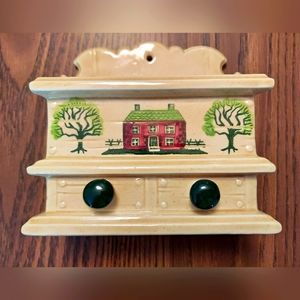 California Homestead Metlox Poppytrail spice box planter wall pocket